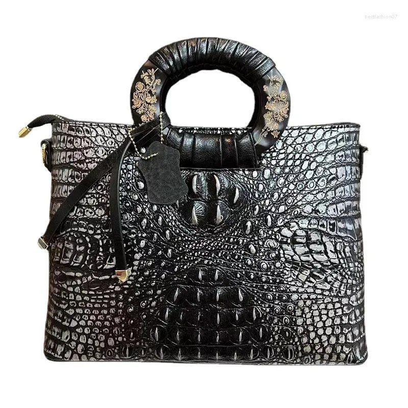 Sacs de soirée sac 2023 femmes en cuir véritable mode européenne et américaine épaule motif Crocodile sac à main