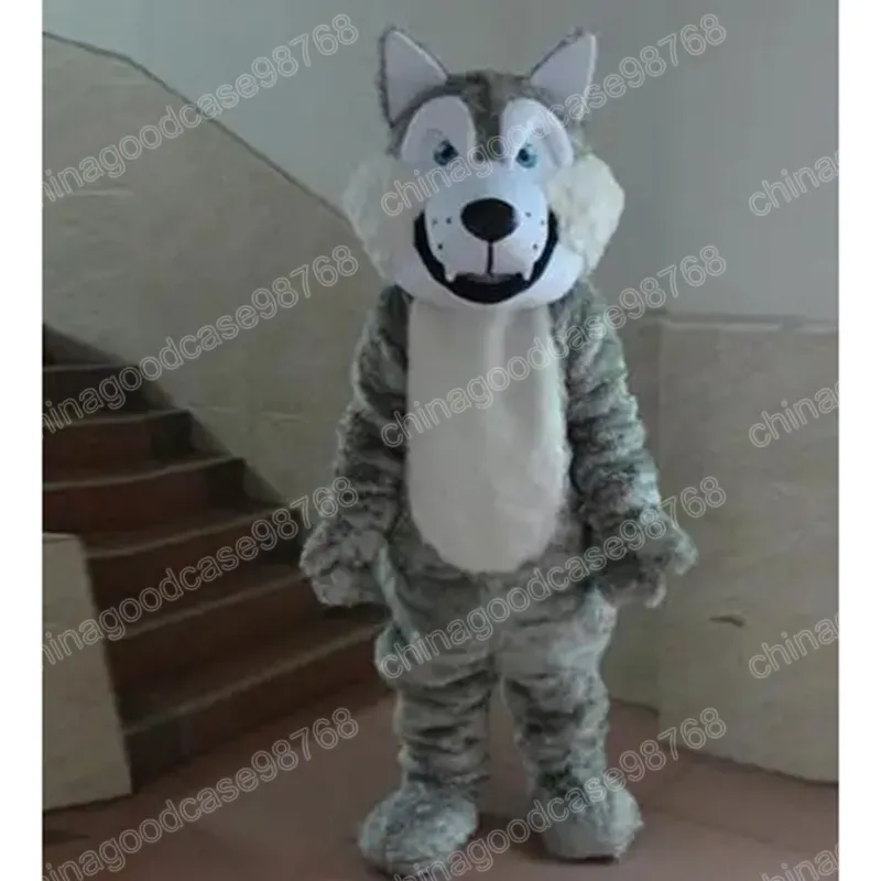 Weihnachten Grauer Wolf Maskottchen Kostüm Hochwertiges Halloween Fancy Party Kleid Cartoon Charakter Outfit Anzug Karneval Unisex Outfit Werbe Requisiten