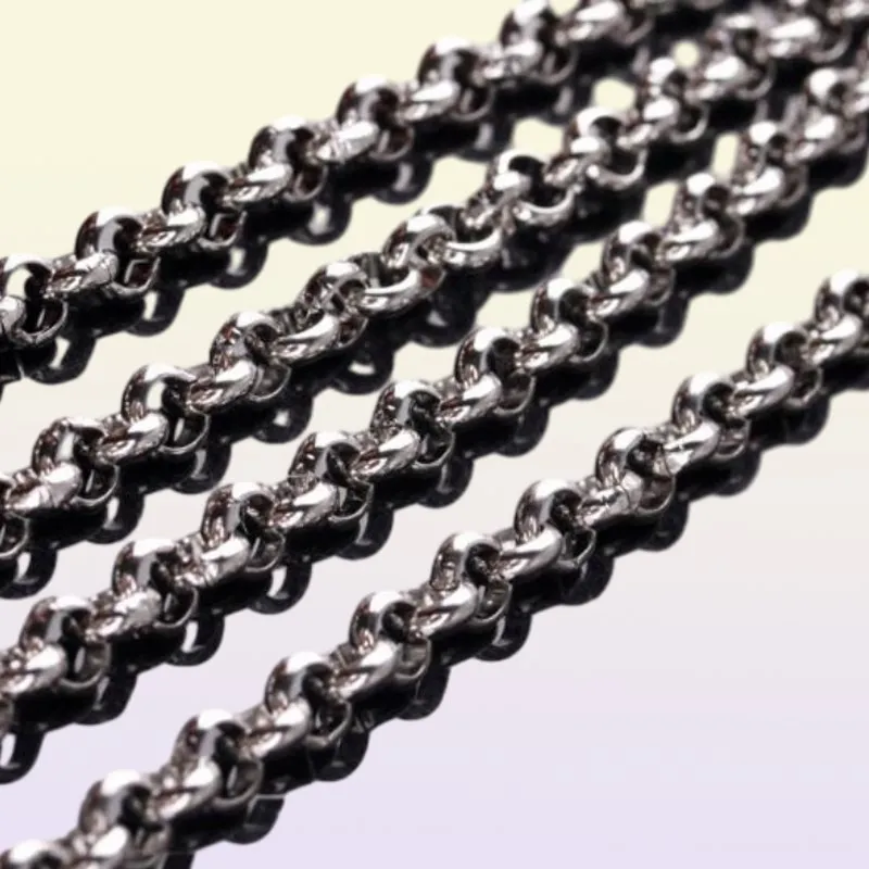 ship fashion silver 5meter in bulk high quality stainless steel 25mm3mm4mm6mm8mm round rolo chain jewelry findings markd8104241