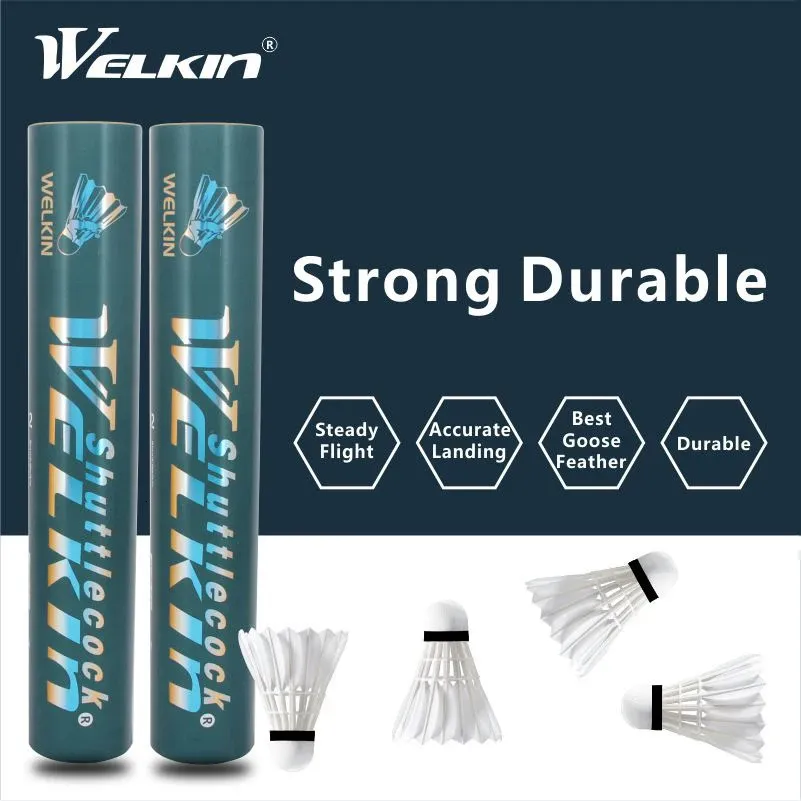 Pro Goose Feather Outdoor Badminton Shuttle Set Of 12 For Outdoor