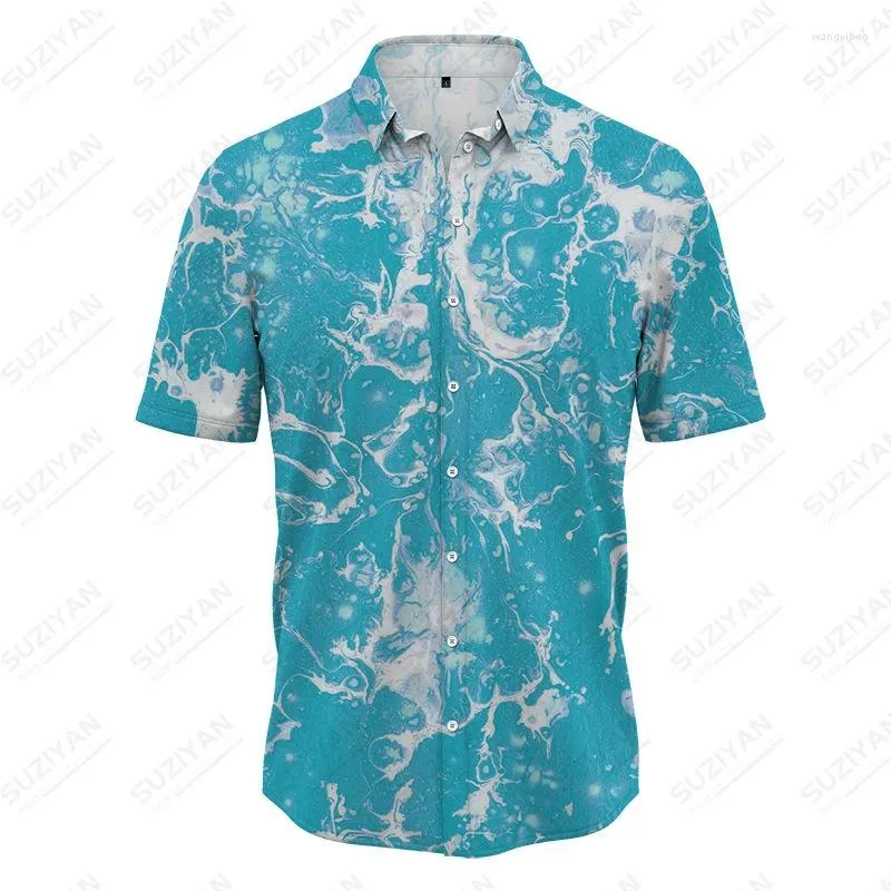 Camisas casuais masculinas 2023 gravata tingida 3d impressa havaiana simples 5xl manga curta moda camisetas top