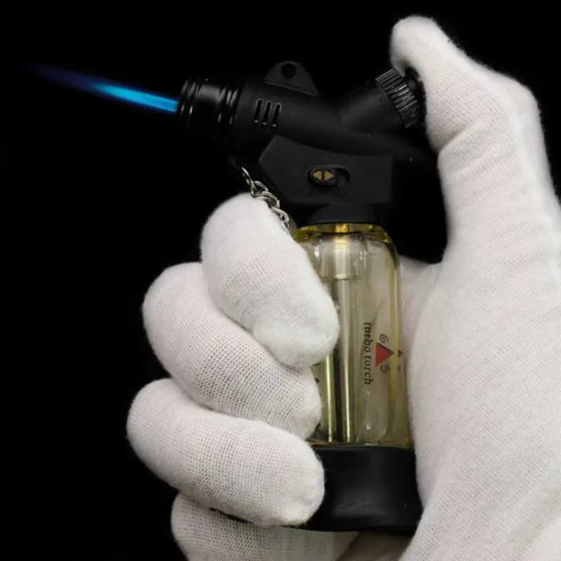 라이터 2023 New Compact Jet Butane Cigar Lighter Torch No Gas Chinetett