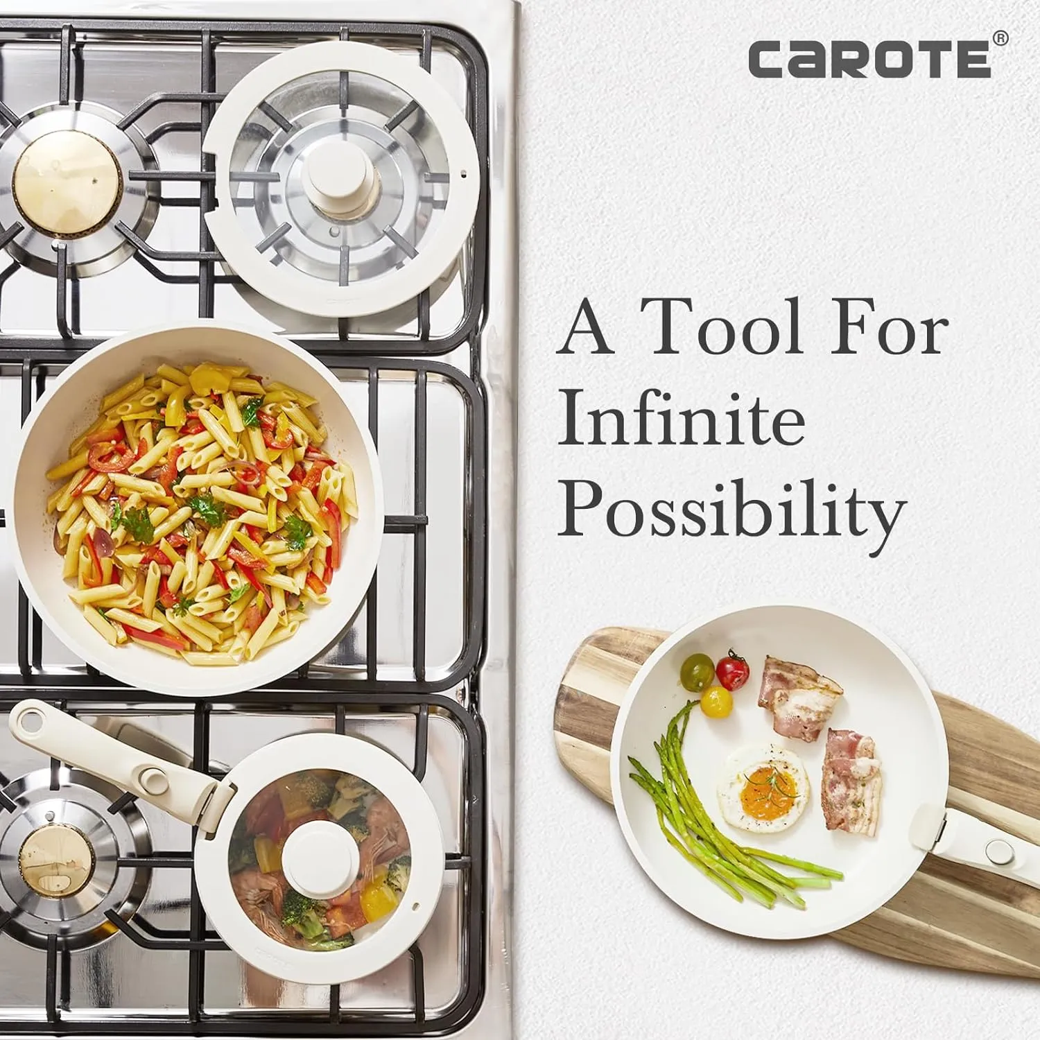 Carote Detachable Handle Nonstick Induction Cookware Set, 11 Piece