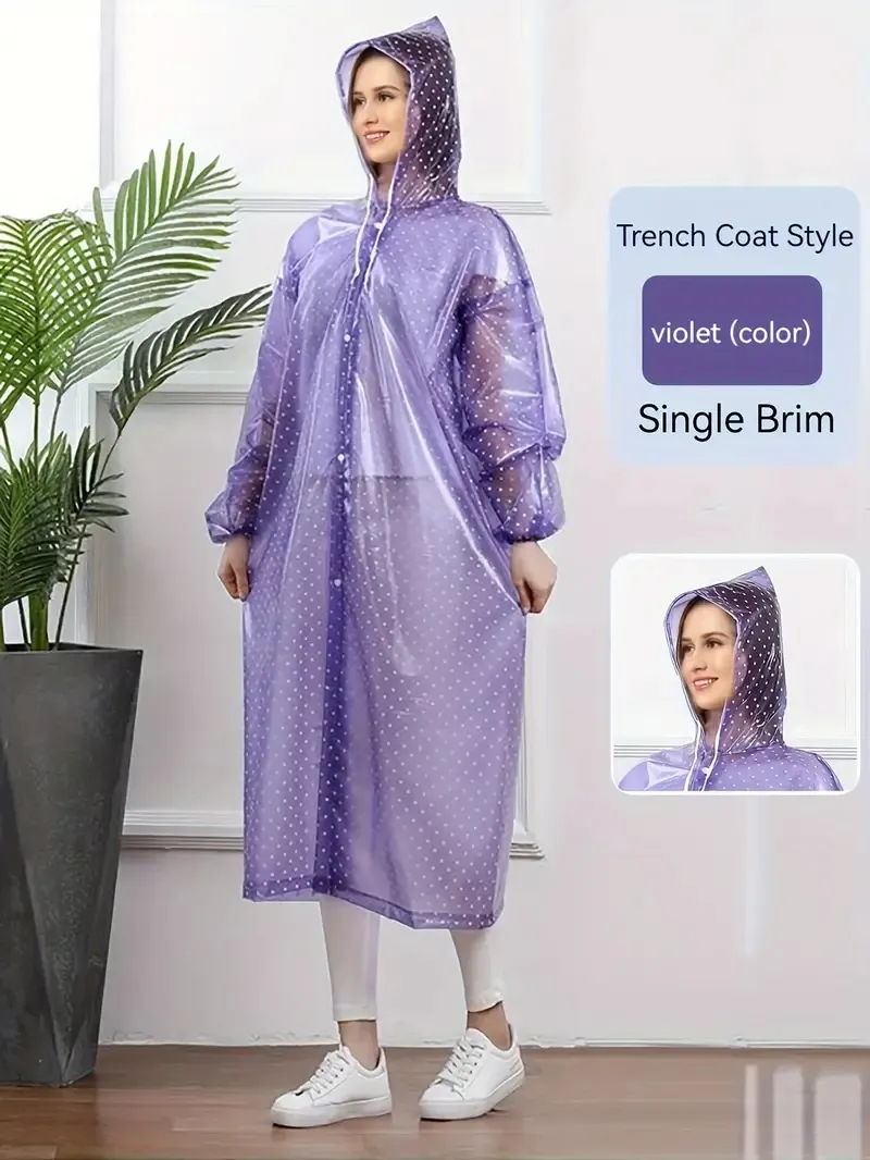 1pc PVC معطف واق من المطر ، ومقاوم للرياح مقاومة للماء معطف الماء مقنعين ، أزياء Rainwear للتخييم المشي لمسافات طويلة الصيد