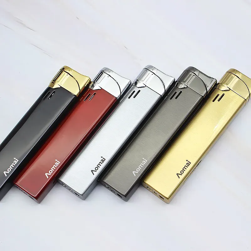 New Arrival Genuine Aomai Compact Jet Butane Lighter Can See Butane Torch Wind-proof Lighters Green Flame Fashion Men And Women Lighting LL