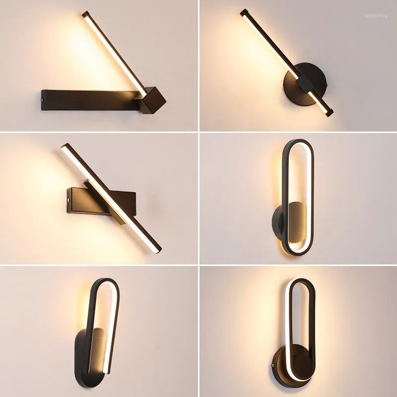 Lampade da parete Nordic Black Sconce Luminaria Led Lampada da bagno antica con montaggio a candela