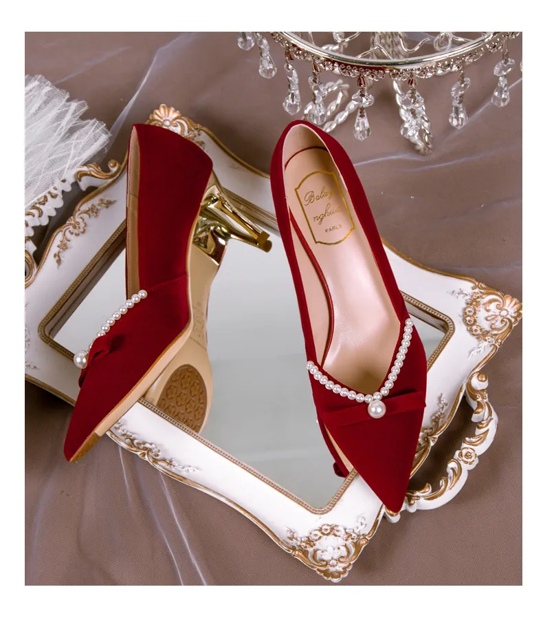 high heels dress shoes wedding two wear bridal wedding pointy red