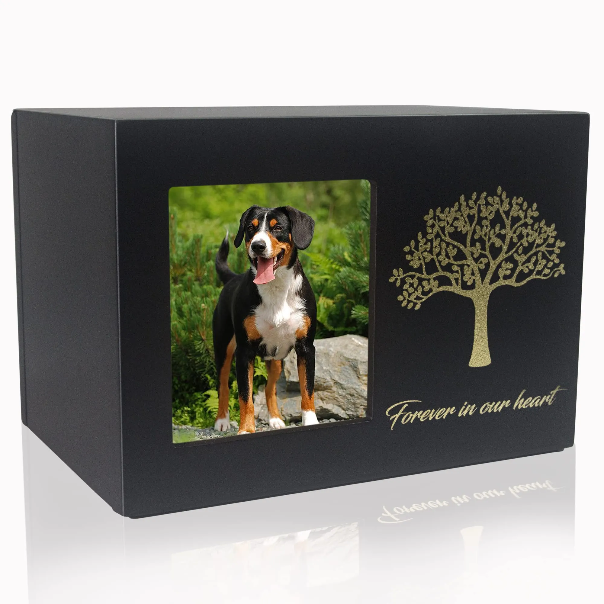 Мемориальные урны для домашних животных для собак или кошек. Пепел Деревянная коробка для подарков на память о домашних животных с персонализированной фоторамкой. Подарок на память о сочувствии домашним животным.