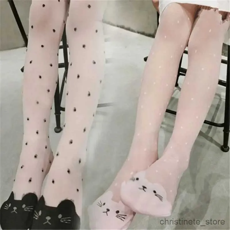 Crianças meias crianças meninas meninos calças de algodão primavera verão menina gato collants outono bebê criança meias calças calças justas