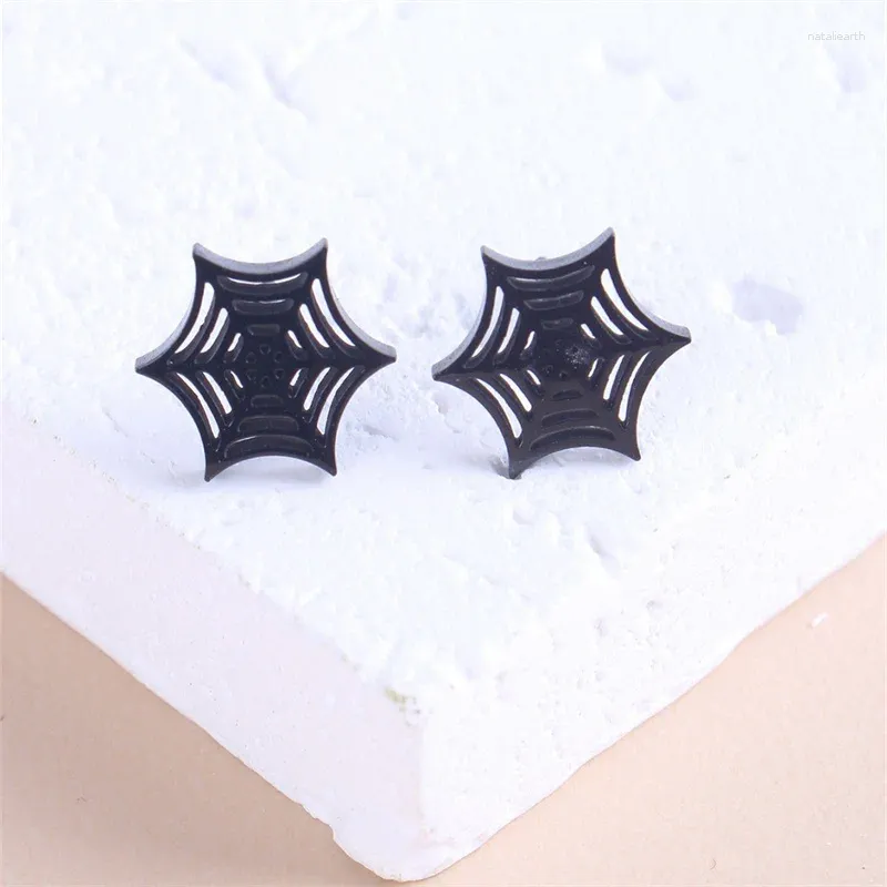 Stud Earrings Gothic Black Spider Web For Women And Girls Fashion Alternative Jewelry Accessories Gift Pendant Ear Buckle