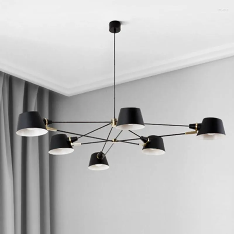 Lâmpadas pendentes Iluminação Nórdica Lustre/Lâmpada Moderna Luminária Pendurada Luminária Black Suspensão Para Dinning Quarto