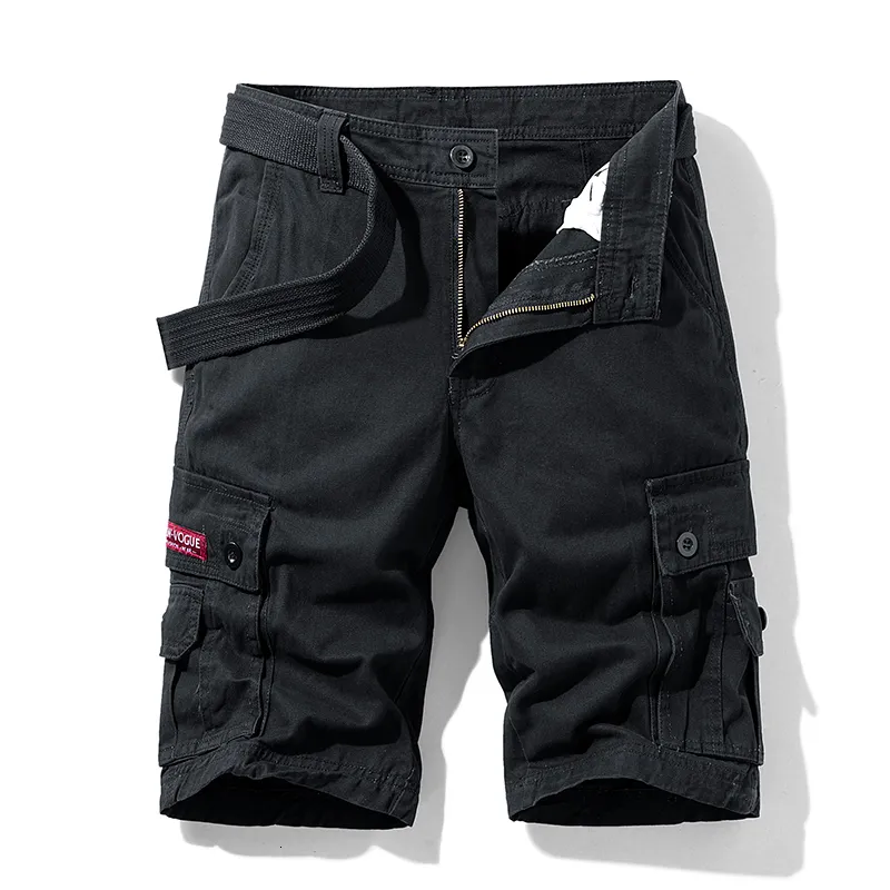 Shorts pour hommes d'été Shorts cargo décontractés pour hommes Shorts tactiques solides en coton d'extérieur avec poches Kaki Randonnée Militaire Scanties Homme 230424
