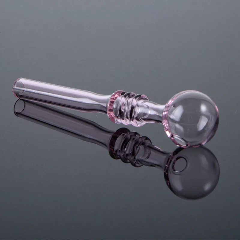 Straight Tube Pipe Pyrex Glass Oil Burner Pipes Small Spoon Hand Pipes Tobacco Heady Smoking Accessories Mutil Colors SW39 Wholesale