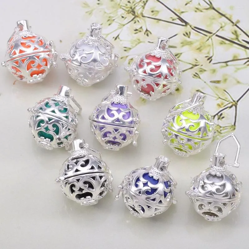 Pendant Necklaces 10Pcs Assort Color Sound Ball Cage Pendants For Women-to-baby