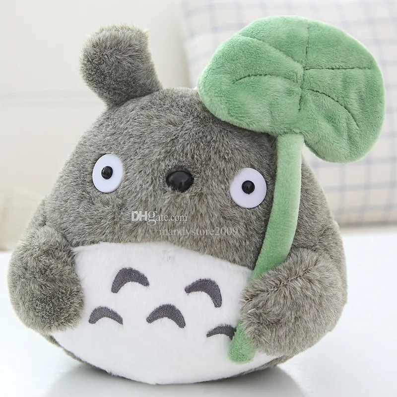 22CM Lovely Cartoon Lotus Leaf Totoro Plush Stuffed Animals Doll Soft Throw Pillow Home Decor