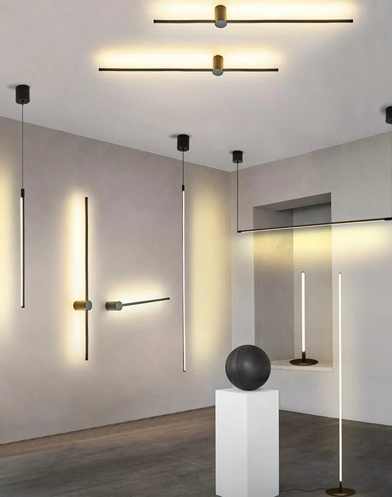 Vägglampa modernt led lång minimalism hängande lampor enkelt nordiskt vardagsrum ljus sovrum sovrum sconce