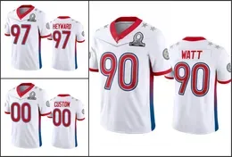 Jersey ''Steelers''Men #90 T.J. Watt 97 Cameron Heyward''''Women Youth Custom White Game 2022 NFC Pro Bowl Jersey