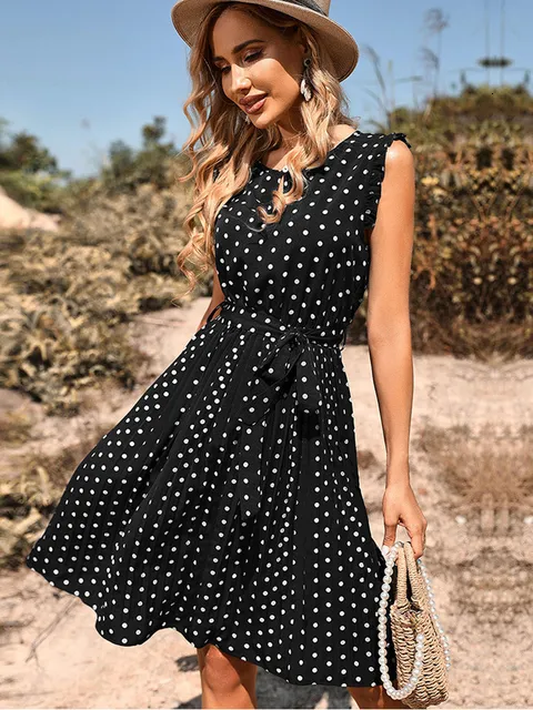 Polka Dot Short Sleeve Casual Blue Summer Dress Women Pullover Empire Waist  Chiffon from Dhgate Basic & Casual Dresses - price 42.62