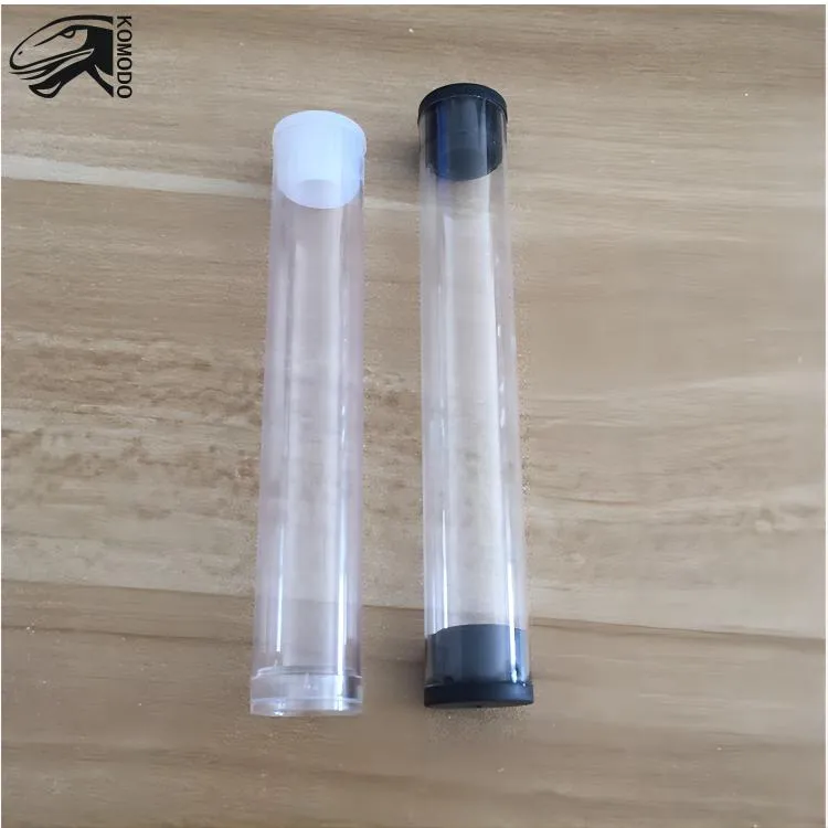 Plastic Clear Tube Accessories with Silicone Cap for Vape Cartridge Packaging Protection 0.5ml 1.0ml Atomizer Customizable