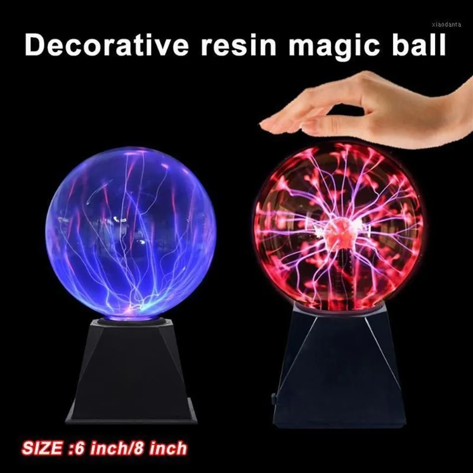 Lampe boule de plasma Lumière plasma magique 5 pouces Lampe globe statique  Lumière bleue électrostatique tactile