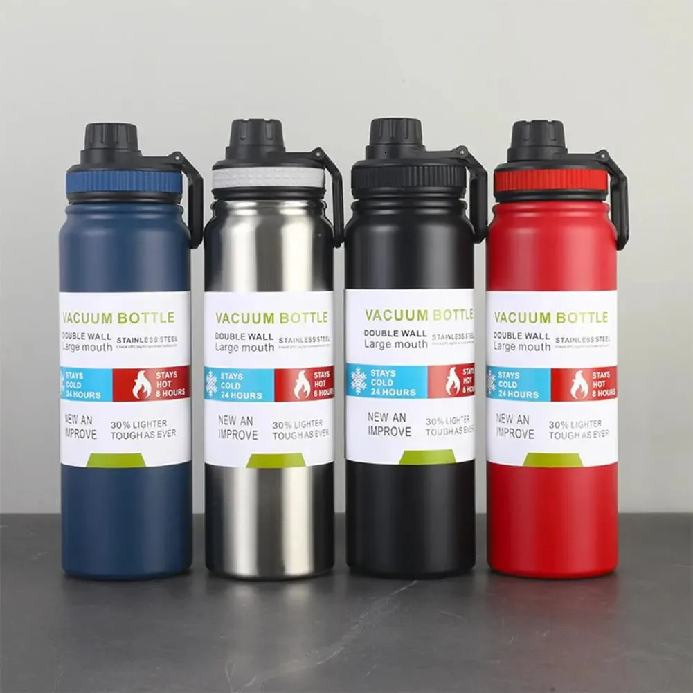 Water Bottles 800ml Sport Thermos Bottle Portable Largecapacity Leakproof 304 Stainless Steel Travel Cup 231124