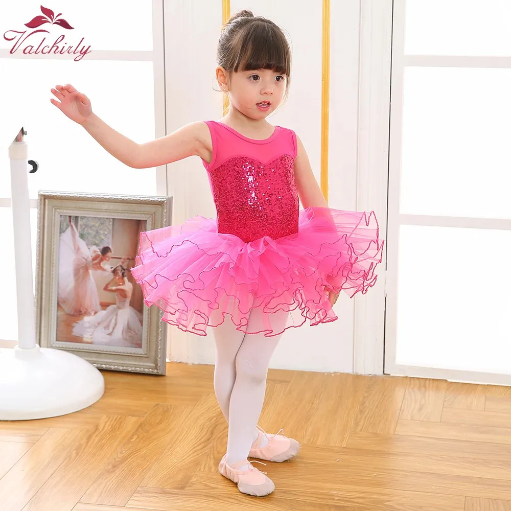 Dancewear Girls Ballerina Fairy Costume Party Costume Dzieciowe cekinowe kwiat taneczny gimnastyczny Balet Balet Tutu sukienka dla dzieci 231124