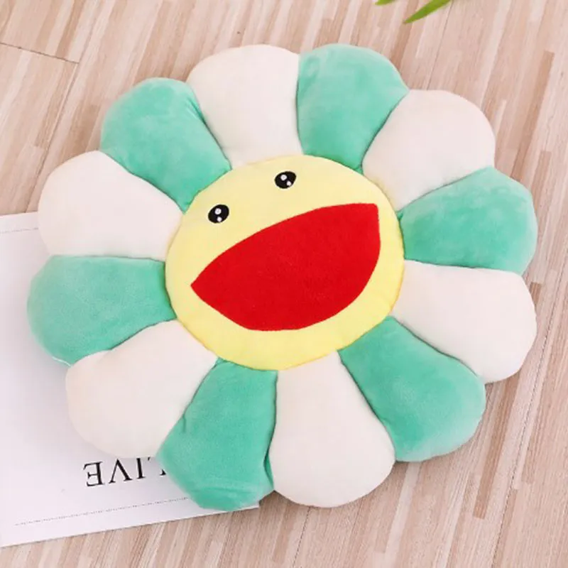 Sunflower Flower Plush Pillow Kawaii Smile Sunshine Comfortable Stuffed Toy Soft Doll Cat Pet Sofa Cushion Mat Pillow Home Bedroom Decor EW0019