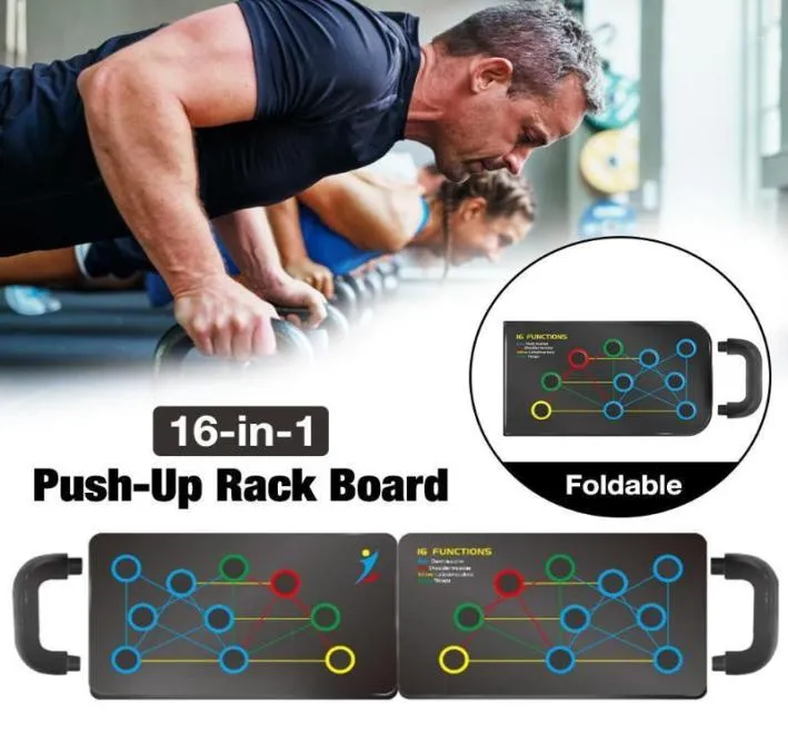 16in1 Push Up Board Rack con maniglia Fitness Pushup Body Building Stand per attrezzi da palestra2127866