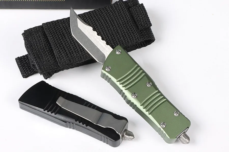 Высококачественный маленький тактический нож MT UT AUTO D2 Satin Hell Blade с ЧПУ 6061-T6, ручка EDC, карманные подарочные ножи с нейлоновой сумкой