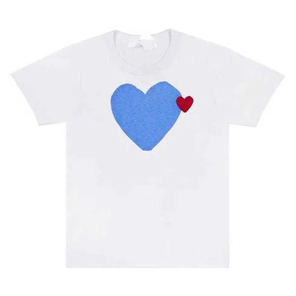 Играть в дизайнерские футболки мужские футболки Детские вышитые любовные глаза чистые хлопковые бело-красное сердце с короткими рукавами, мальчики и девочки.