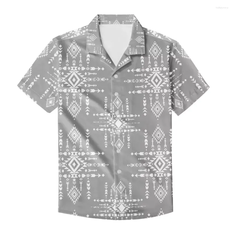 Camicie casual da uomo Estate stampata Samoan Tribe 2023 Streetwear Mens Tatuaggi tribali Cardigan Camicia elegante a maniche corte di fascia alta