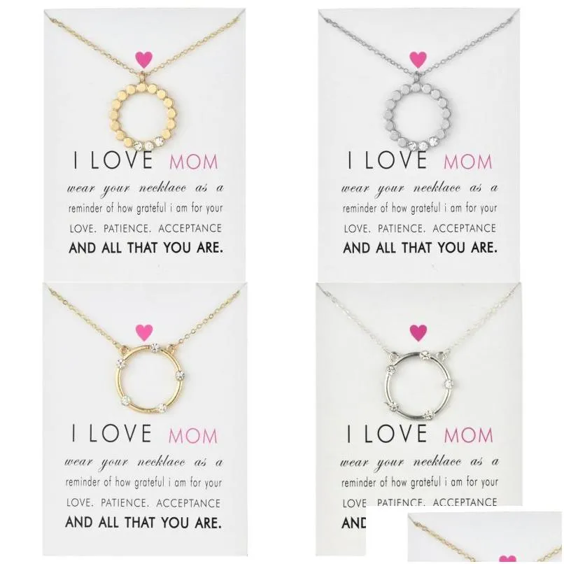 Pendant Necklaces Circle Pendant Necklaces I Love Mom Alloy Necklace Fashion Jewelry Mothers Day Drop Delivery Jewelry Necklaces Penda Dhsj5