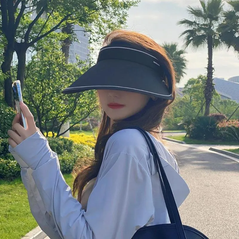 Wide Brim Hats Fashion Sun Hat Hair Hoop Design Anti UV Lightweight Women Running Cycling Visors