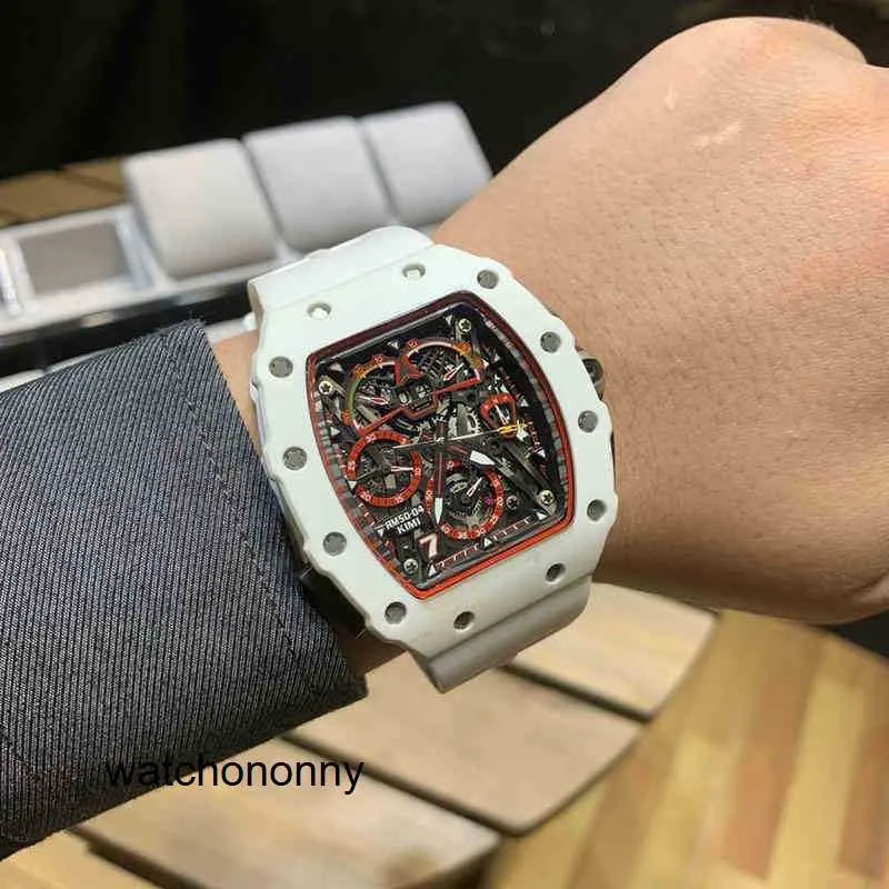 Orologio meccanico da uomo di lusso per il tempo libero Richa Milles Business Rm50-04 Cassa in fibra di carbonio completamente automatica Nastro con movimento svizzero Orologi da polso di alta qualità