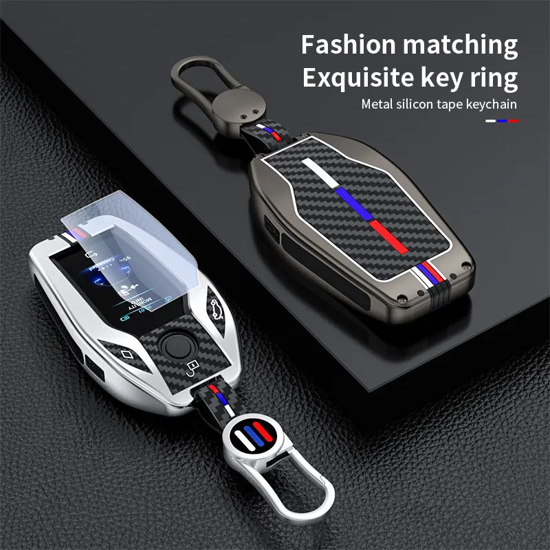 Zinc Alloy LED Display Car Key Case Shell for BMW 5 7 Series G11 G12 G30 G31 G32 I8 I12 I15 X3 X4 X5 X7 G01 G02 G05 G07 Key Fob Cover Holder