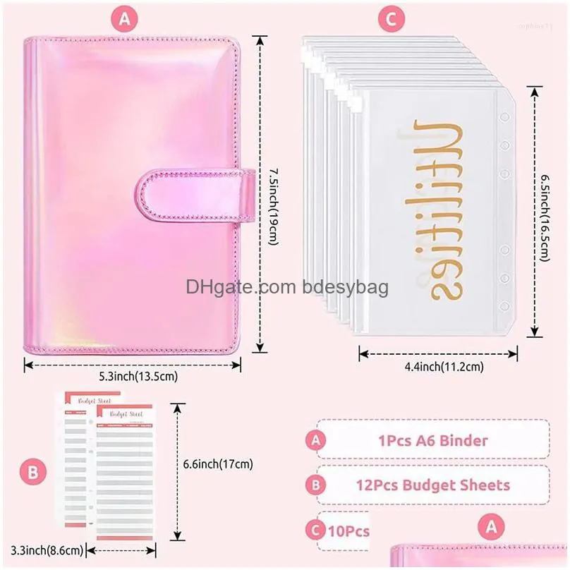 Gift Wrap Gift Wrap Budget Binder With Zipper Envelopes Cash For Budgeting Money Organizer Drop Delivery Home Garden Festive Party Sup Dhdlu