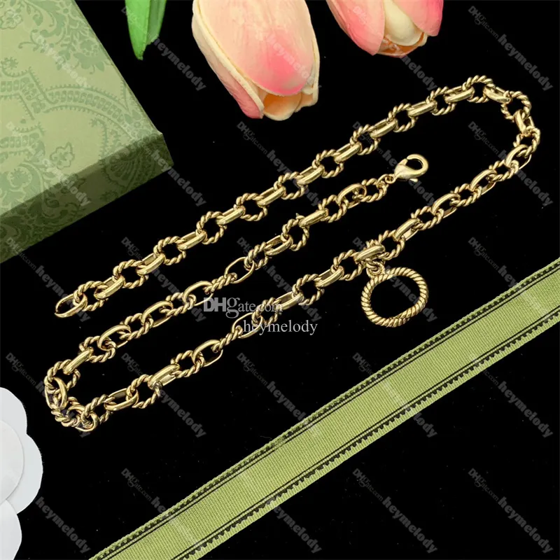 Designer High Quality Necklaces Cuban Choker G Necklace Thick Link Chain for Women Jewelry With Box