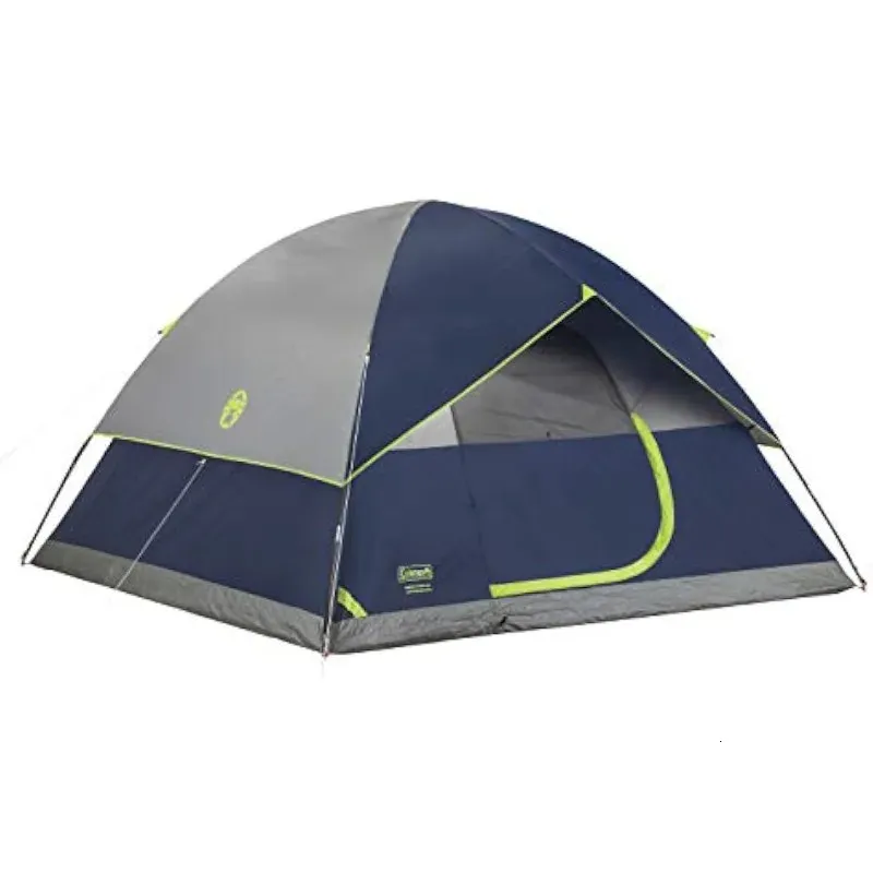 テントとシェルターサンドームキャンプテント2人のドームが簡単にセットアップされています。