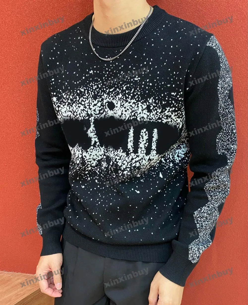 Xinxinbuy Hommes Designer Sweat à capuche Starry Sky Lettre Jacquard 1854 Femmes à manches longues Bleu Noir Vert Gris XS-2XL