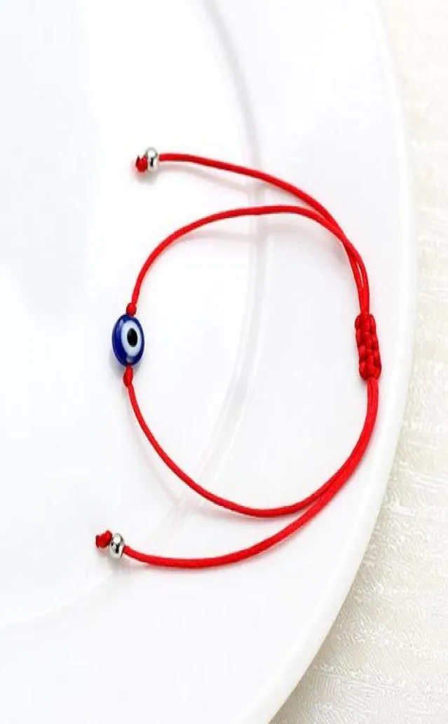 20pcslot Lucky String Blue Evil Eye Lucky Red Cord justerbar armband DIY NY1662512