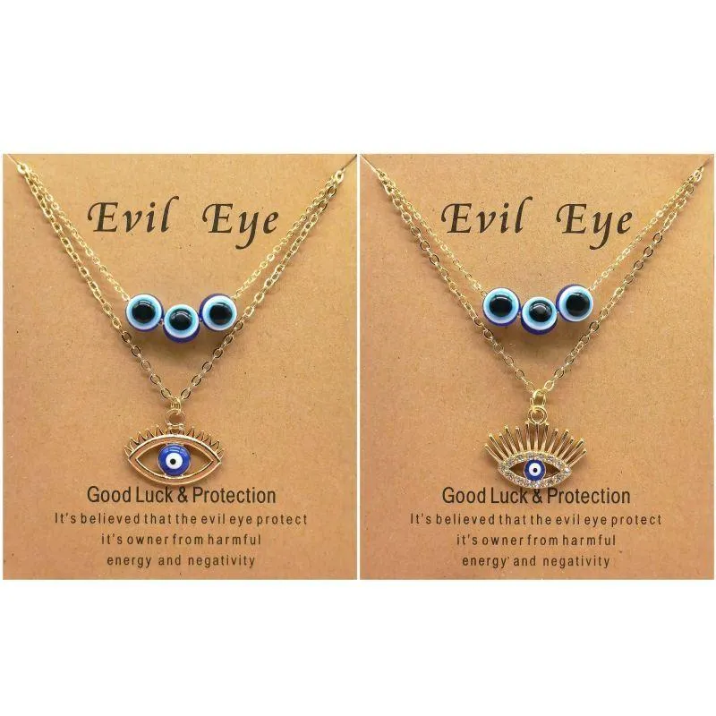 Collier mauvais œil pour femmes, pendentif yeux bleus turcs, bijoux de Protection porte-bonheur, livraison directe, Dhu6F