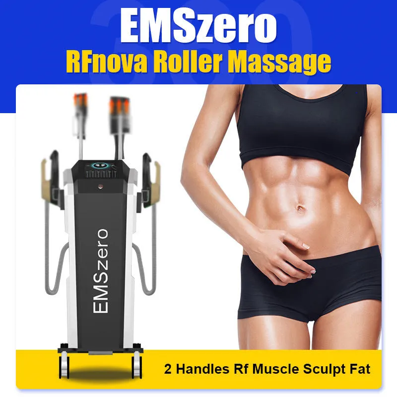 Emszero 2 w 1 Masaż masażu wałka Emslim Budynek stymulator mięśni 4 uchwyty RF Utrata masy ciała EMS Rzeźba mięśniowa