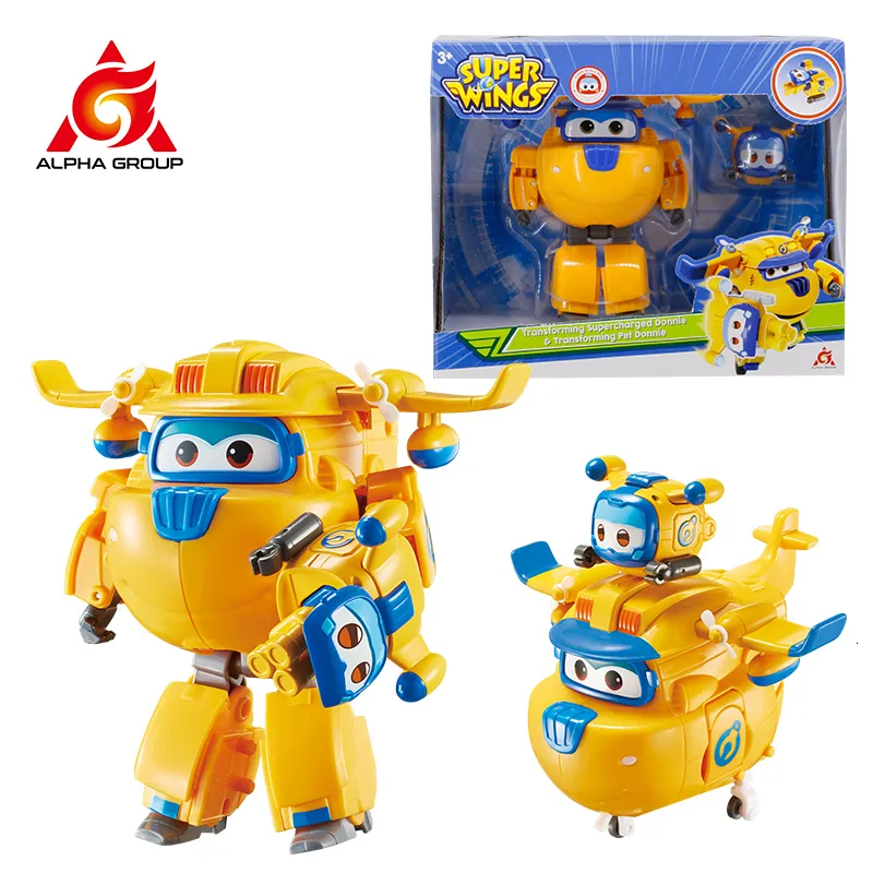 Super Wings Donnie Transforming | Camion E Robot Giocattolo 18 Cm | Con Mini Jett Magnetico | Per Bambini +3 Anni