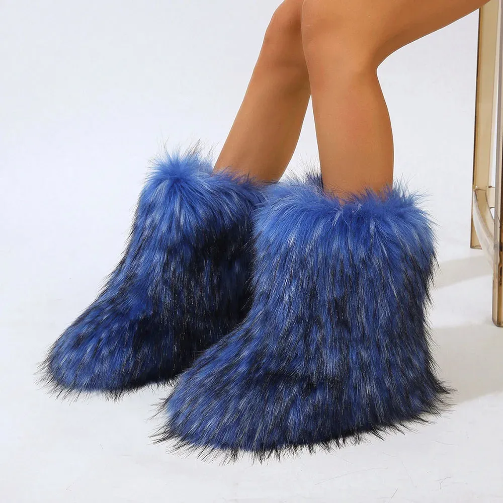 Blue fur deals boots