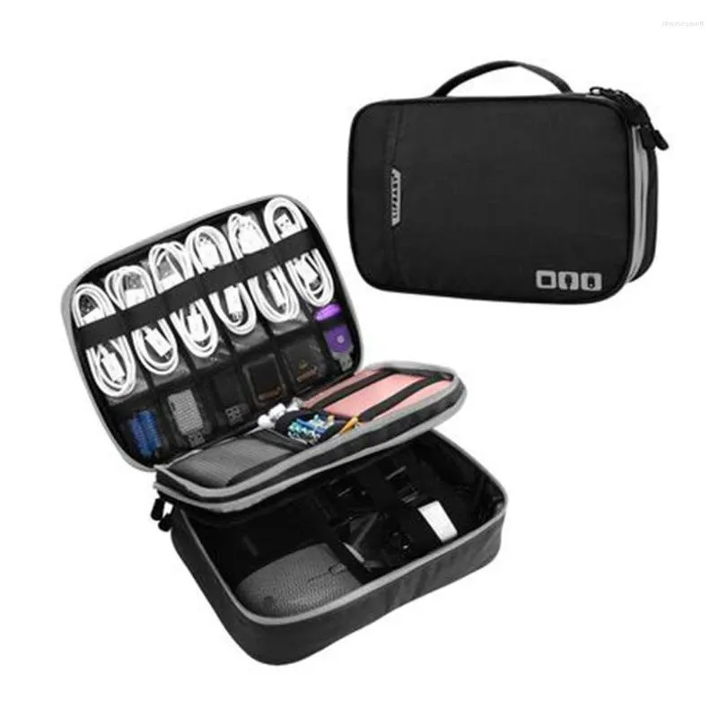 Sacs de rangement Sac organisateur de câble Étui de voyage électronique Accessoires portables pour chargeurs USB Carte SD