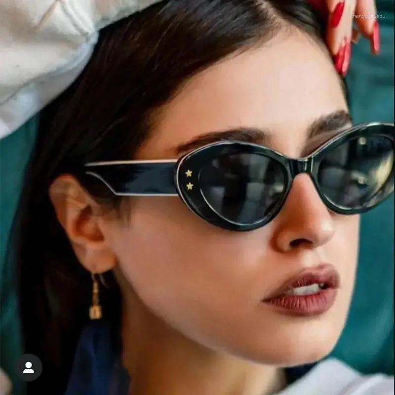 Okulary przeciwsłoneczne vintage czarny motyl samica letnia metalowa linia cateye okularów okularów marka projektantka damska UV400