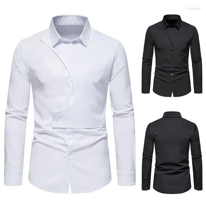 Mens white shirt with black clearance buttons