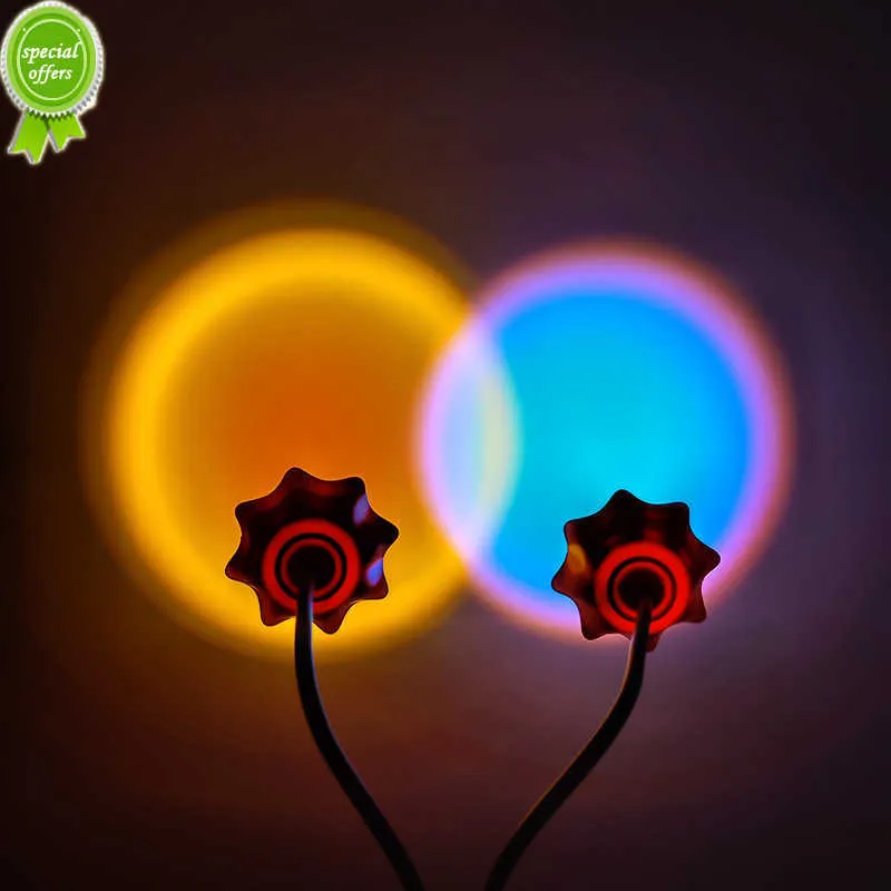 Car Lights Universal Flower Shaped Sunset Atmosphere Light Car USB Powered Decorative Lamp Auto Interior Decoration Accessories