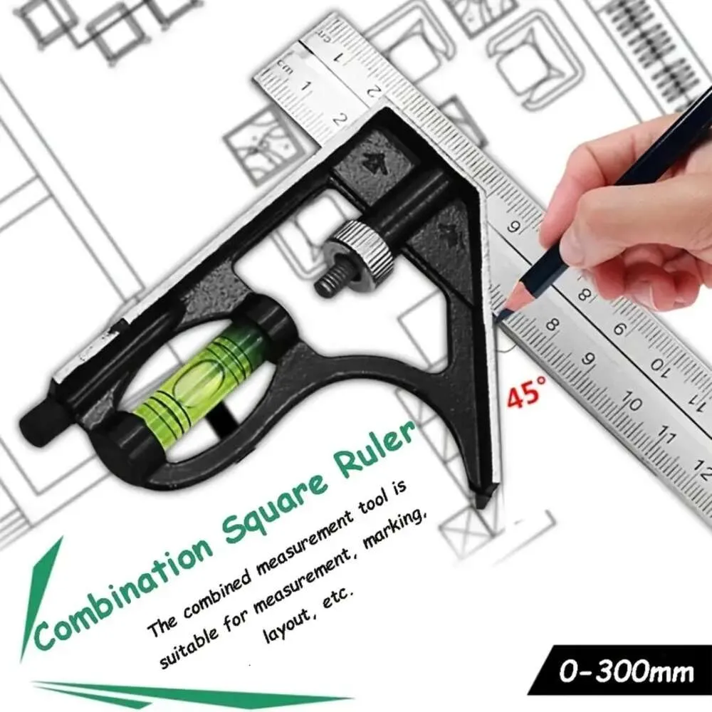 New 30CM Adjustable Combination Spirit Level Ruler Stainless Steel Aluminium Durable Adjustable Square Angle Ruler Mobile angle rule