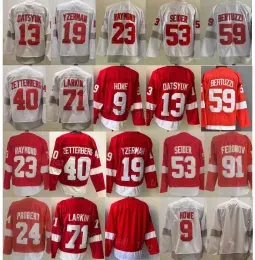 Hot Reverse Retro Hockey 23 Lucas Raymond Jersey 53 Moritz Seider 59 Tyler Bertuzzi 71 Dylan Larkin 9 Gordie Howe 19 Steve Yzerman 13 Pavel'